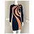 Thierry Mugler Strickkleid Schwarz Orange Geometrischer Print - Ansicht 3