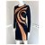 Thierry Mugler Strickkleid Schwarz Orange Geometrischer Print - Ansicht 5