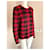 Hugo Boss Wolloverpullover mit Karomuster Schwarz Rot - Ansicht 4