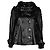 Giacca Biker Burberry in pelle di agnello nera oversize Nero