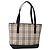 Borsa Tote Nova Check Burberry in Tela e Pelle Beige Argento Auth BA5747