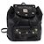 Mochila MCM de cuero negro y dorado Auth BA5614