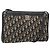 Borsa a Spalla in Tela Trotter Christian Dior Blu Navy Oro Auth 141525 D'oro