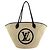 Louis Vuitton Saint Jacques Schultertasche aus Raffia-Leder Schwarz Beige
