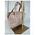 Bolsa de ombro Chanel em lona e couro Rosa 253 - vista 6