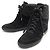 ZAPATOS DE DEPORTIVA CON TACÓN CUÑA LOUIS VUITTON MONOGRAMA 39.5 SEDA Negro