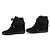 ZAPATOS DE DEPORTIVA CON TACÓN CUÑA LOUIS VUITTON MONOGRAMA 39.5 SEDA Negro - vista 2