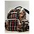 Zaino in tela a quadri Nova Check marrone BURBERRY Nero Bianco Rosso Beige - vista 2