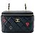 Vanity case piccolo Chanel Coco Casino in pelle d'agnello matelassé nera con catena