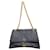 BALENCIAGA Crush Medum  black textured leather gold B chain flap shoulder bag  ref.2534476