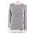 Camiseta de manga larga de algodón con patrón de borde logo Moncler Negro Blanco Crudo
