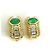 Orecchini a clip in strass dorato e verde Christian Dior D'oro