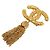 Timeless Spilla a frange in lava Coco Mark vintage di Chanel D'oro