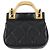 Chanel Lady Handle Klappkartenhalter aus gestepptem Kalbsleder mit Kette Schwarz - Ansicht 2