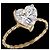 Autre Marque Mini-Diamant-Herzring Anabela Chan Weiß Golden - Ansicht 5