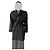 Trench coat de cuero con cinturón Balenciaga Negro