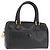 Borsa a mano GUCCI in pelle nera e oro Auth 144139 Nero D'oro