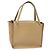 Burberry Bolso de mano de cuero beige plateado Auth BA5720