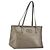 Bolsa Tote Gancini de couro bege e prata da Salvatore Ferragamo Auth hk2986