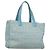 CHANEL Neue Reisetasche aus Nylon Hellblau Silber CC Auth 133486