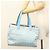 CHANEL Neue Reisetasche aus Nylon Hellblau Silber CC Auth 133486 - Ansicht 21