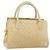 CHANEL Borsa a Mano V Stitch in Pelle di Agnello Beige Oro CC Auth 128926 D'oro