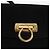 Borsa a Spalla Gancini in Pelle Scamosciata Nera e Oro Salvatore Ferragamo Auth 142668 Nero D'oro - vista 18