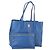 MCM Tote Bag Leather Blue Silver Auth BA5267 Silvery