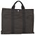 Hermès HERMES Handtasche Her Line MM Canvas Grau Silber Auth 141483 Braun