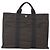 Hermès HERMES Handtasche Her Line MM Canvas Grau Silber Auth 141483 Braun - Ansicht 13