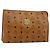 Borsa Clutch MCM Logogram Vicetos in Pelle PVC Marrone Oro Auth am9104 D'oro