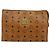 Borsa Clutch MCM Logogram Vicetos in Pelle PVC Marrone Oro Auth am9104 D'oro - vista 2