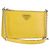 Saffiano Borsa a Spalla PRADA in Pelle Safiano Gialla Argento Auth 142941 Giallo