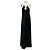 Satinabendkleid mit Neckholder und schwarzen Strasssteinen von Genny