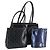 Borsa Gancini in pelle vinilica Salvatore Ferragamo 3 pezzi Nero Blu Auth BA5853 Blu navy