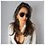Timeless Chanel Gafas de sol de metal con cadena negras Negro - vista 2