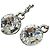 Orecchini pendenti in cristallo di strass argento con logo Christian Dior Silver hardware - vista 4
