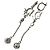 Orecchini pendenti in cristallo di strass argento con logo Christian Dior Silver hardware - vista 5