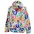 Giacca da sci in piuma stampata Moncler Grenoble Belpeit in nylon multicolore - vista 3
