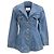 Ganni Cutline Fitted Blazer in Light Blue Denim