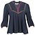 Ba&sh Tracy Bestickte Bluse aus Navy Blue Lyocell Blau Marineblau