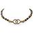 NUOVO COLLIER CHOKER CHANEL LOGO CC CON STRASS E PERLE NERE IN LEGNO D'oro - vista 2
