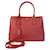 Bolsa tote de couro com logo triangular Prada Rosa