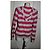 Tommy Hilfiger gestreifter Oversized Hoodie Pullover rot grau - Ansicht 3