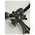 Colar de couro trançado Chrome Hearts Cross - com sinais visíveis de uso Preto Prata - vista 2