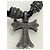 Colar de couro trançado Chrome Hearts Cross - com sinais visíveis de uso Preto Prata - vista 3