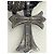 Colar de couro trançado Chrome Hearts Cross - com sinais visíveis de uso Preto Prata - vista 4
