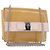 Borsa a Spalla Chain Vala Smalto Beige Argento Auth 143357 di Salvatore Ferragamo