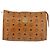 MCM Logogram Vicetos Bolso Clutch de Cuero PVC Marrón Dorado Auth am9102 - vista 2