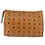 MCM Logogram Vicetos Bolso Clutch de Cuero PVC Marrón Dorado Auth am9102 - vista 3